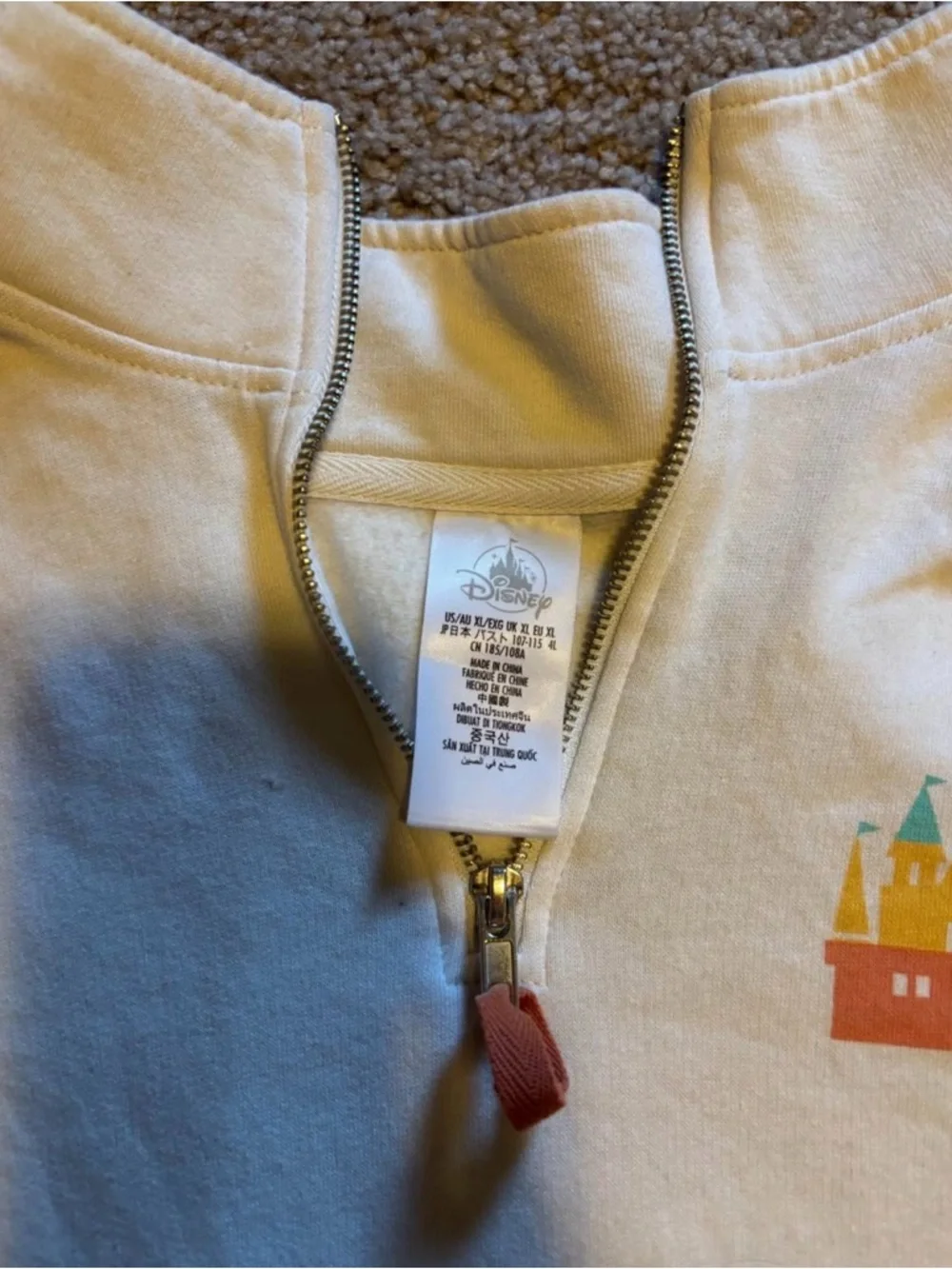 Disneyland “Living My Best Disney Life” 3/4 Zip Womens Pullover Size XL - Picture 2 of 3
